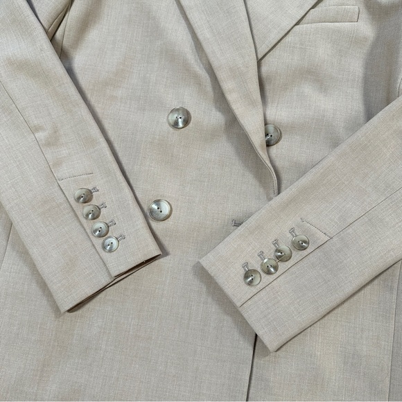 Maeve by Anthropologie Double Breasted Blazer Jacket Minimalist in Beige Size 2 - Picture 7 of 14